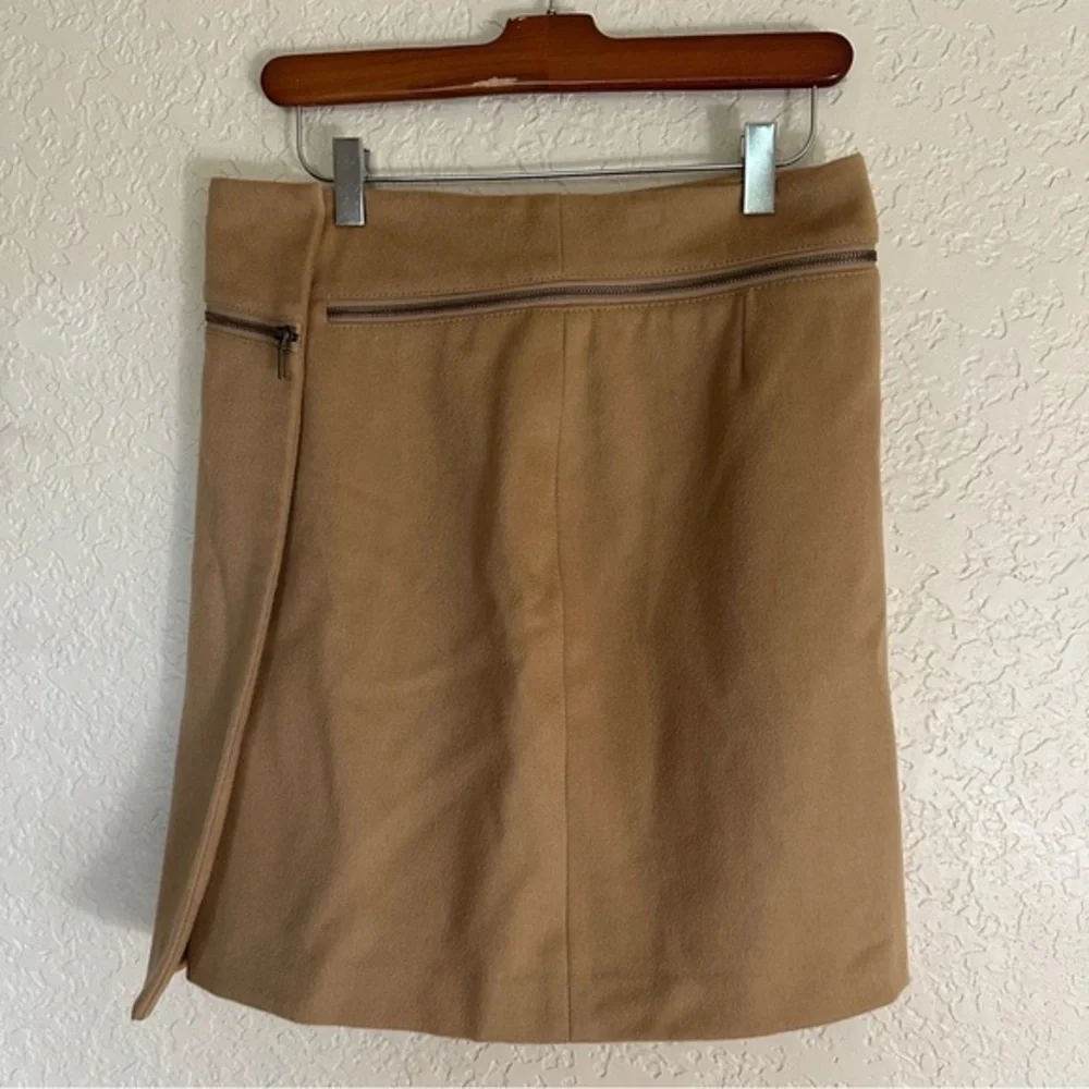 Tory Burch Wool‎ Skirt Women 2 Camel Tan Zipper Detail Mini A-Line